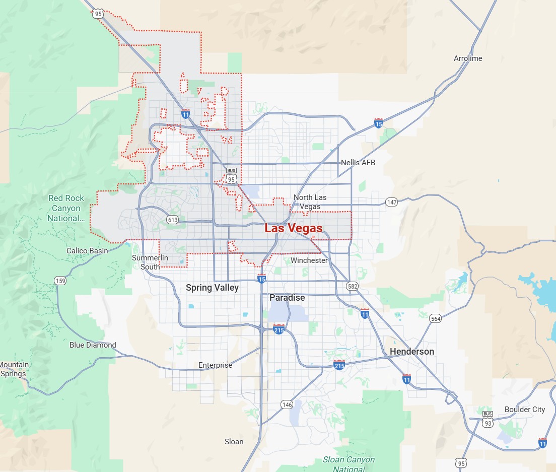 Map of Las Vegas service area